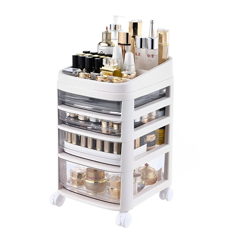 Daisuke Plastic Makeup Organizer, White