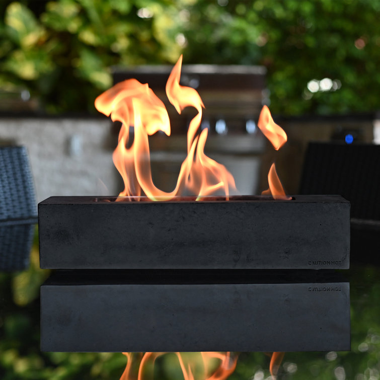 Colsen Rectangular Tabletop Concrete Fire Pit - Outdoor Indoor Fireplace by Colsen