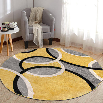 Tapis jaune / gris / noir Doucet