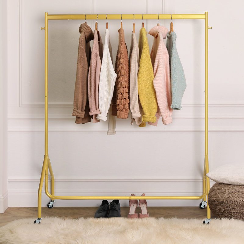Portant compact pour vêtements compacts, Doré