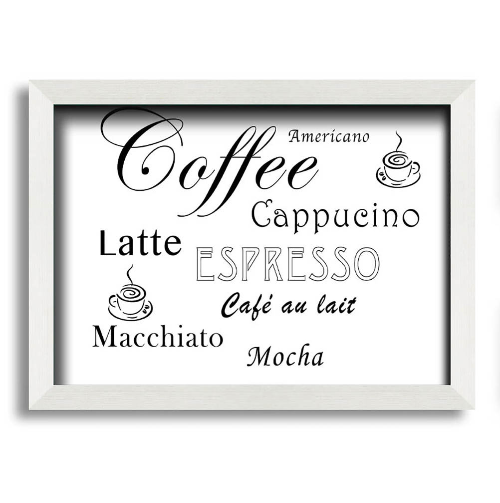 Kitchen Quote Coffee Delight Weiß Gerahmter Druck Wandkunst