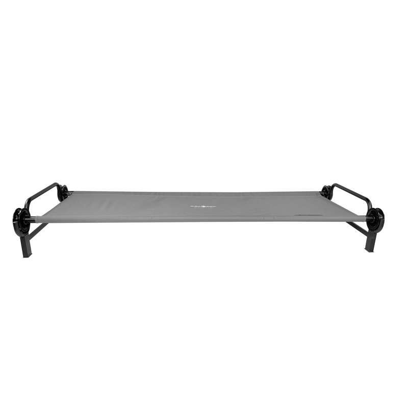 Grey Portable Steel Frame Cot with Carry Bag