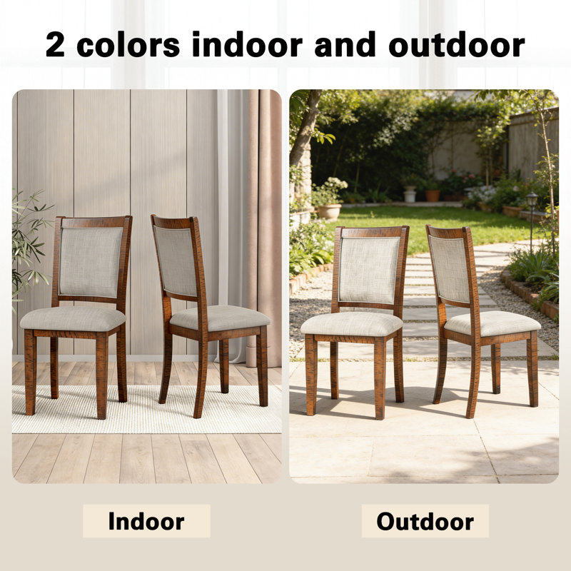 Caie Dining Chair with Solid Wood Frame