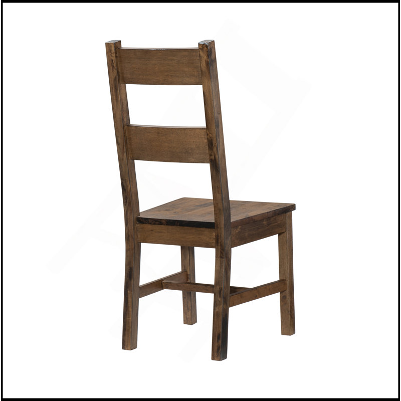 Ensemble de 2 chaises de salle à manger Classic Design transitionnel classique en bois d'hévéa massif bruni