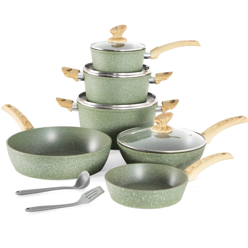 Izatt 12 - Piece Aluminum Cookware Set