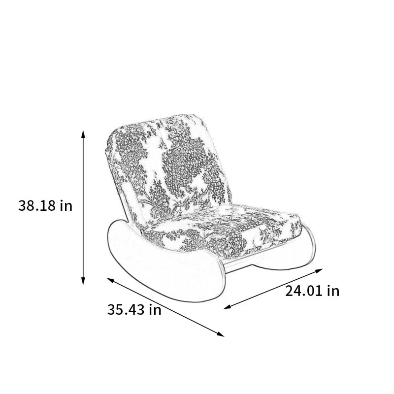 Chaise berçante antique en bois massif, Brun