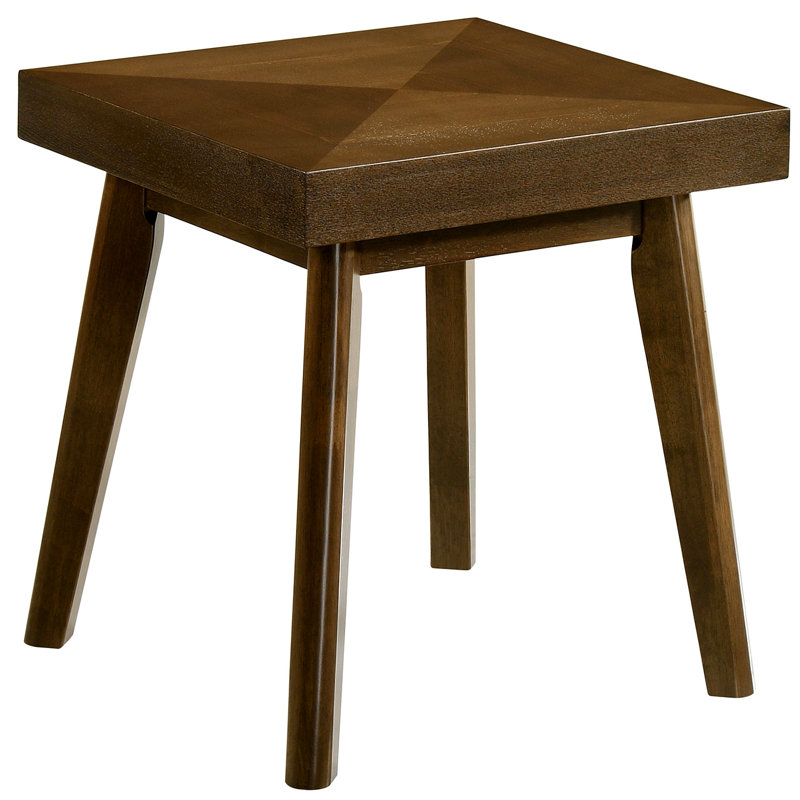 Hayward Walnut Brown Square Wood Side End Table