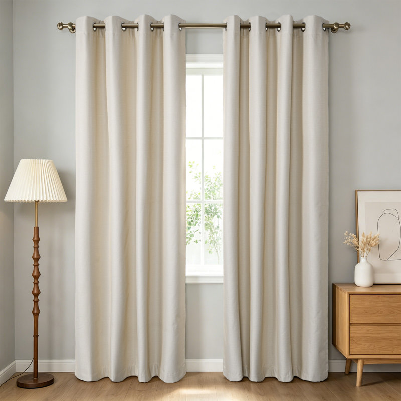Paire de rideaux 100% occultant avec œillets Landolfo, Lin, L 52 po x L 96 po