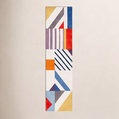Tripoli Ivory Multi Hand-Tufted Geometric Rug