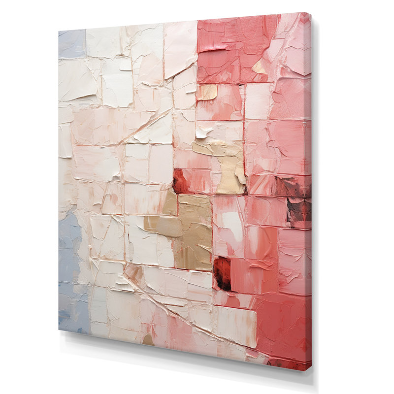 Minimalism Pink Poteries II - Abstract Spirals Canvas Prints, 20" H x 12" W x 1" D, Wrapped Canvas