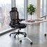 Ensemble de bureau mobile 2 pièces Colton, 1 table rabattable et 1 chaise de bureau ergonomique certifiée BIFMA