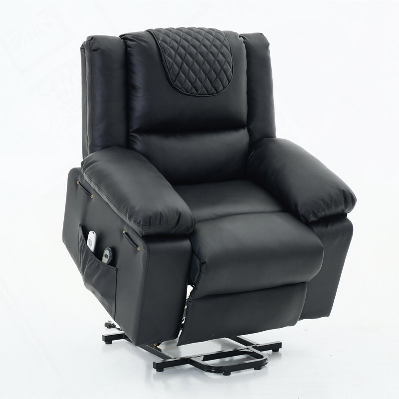 Remote-Controlled Heating and Massage Assistive Recliner, Black