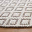 Tapis géométrique en laine tissé à la main ivoire / brun-818927183