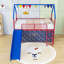 Lit mezzanine simple avec glissade et rideau-419665815