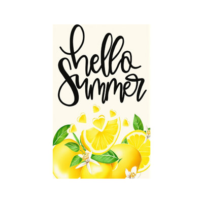 Drapeau de jardin à motif floral Hello Summer