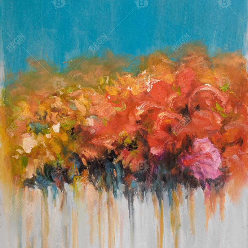 Bouquet de fleurs orange - décor de toile orange contemporain