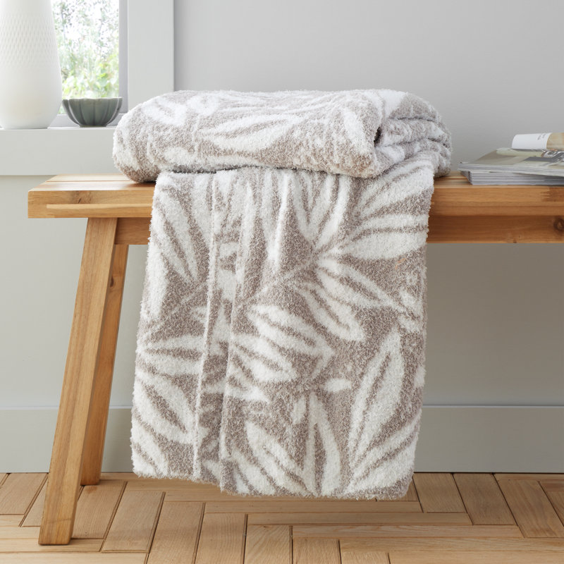So Soft Sorrel Leaves Blanket Throw, Beige