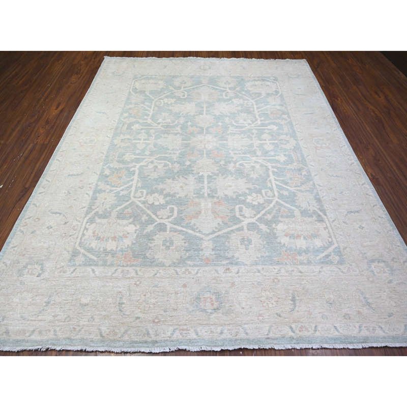 8'x9'7" Cadet Gray Finer Peshawar Soft Wool Hand Knotted Oriental Rug 6BB206FF762D4D599227653C379F70E2