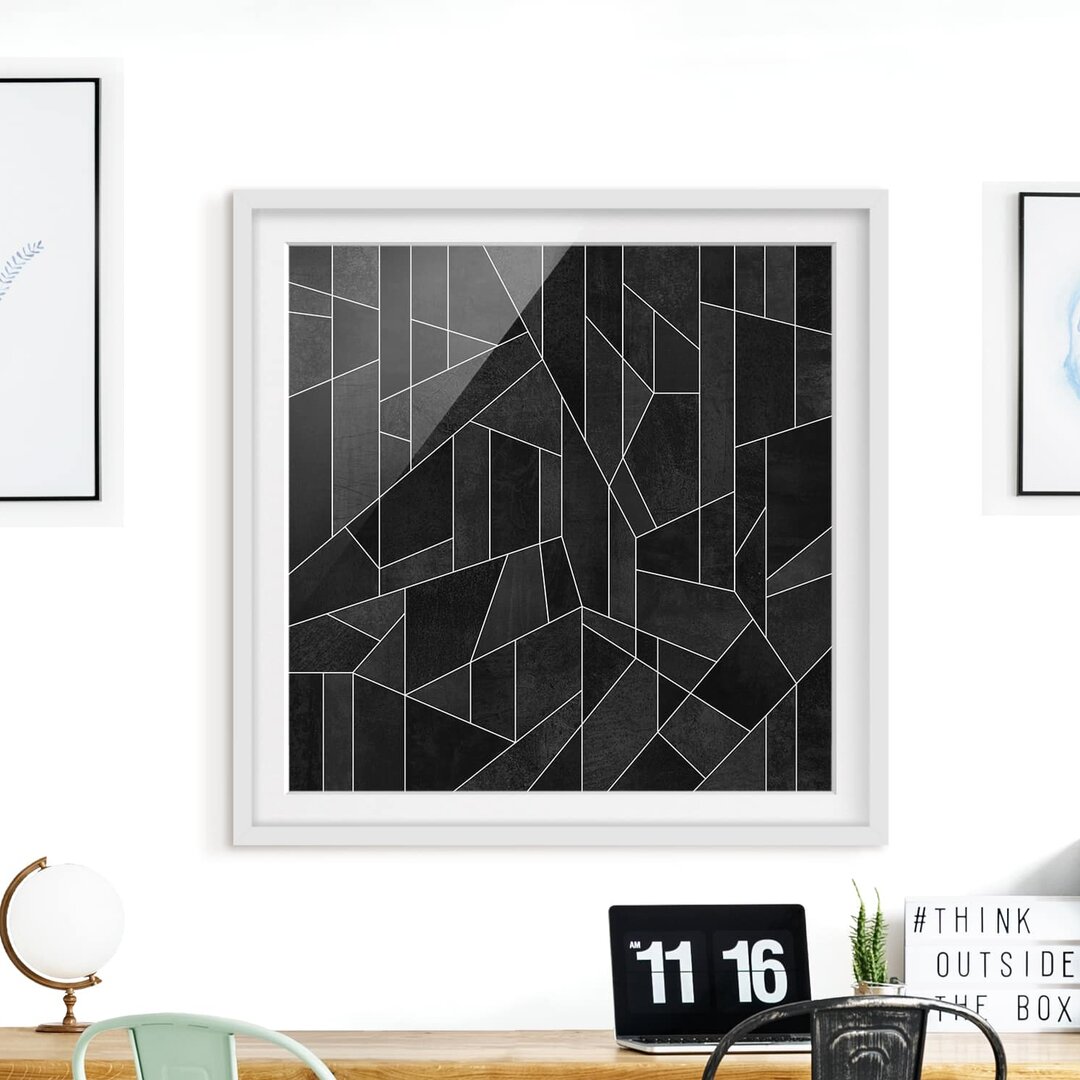 Gerahmtes Poster Black White Geometry