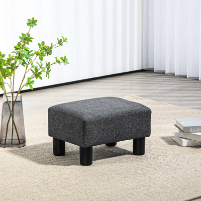 Repose-pieds gris anthracite recouvert de lin, petit pour toutes les décorations intérieures, recouvert confortable, décoration intérieure,