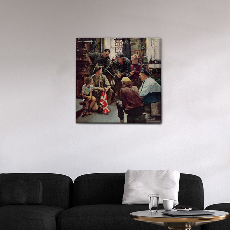 Ritorno A Casa Del Soldato by Norman Rockwell - No Frame Painting on Canvas