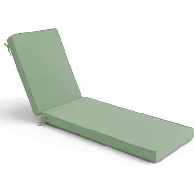 Coussins de chaise longue d'extérieur, coussins de remplacement imperméables, résistants à la décoloration et de chaise longue avec housse amovible pour piscine, terrasse, pelouse, vert sauge