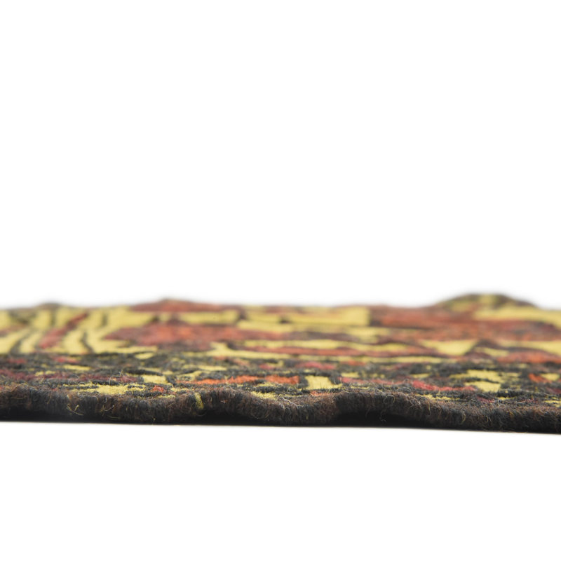 Tapis en laine jaune 3 pi 10 po x 6 po one-of-kind main-noué la new age Warminster