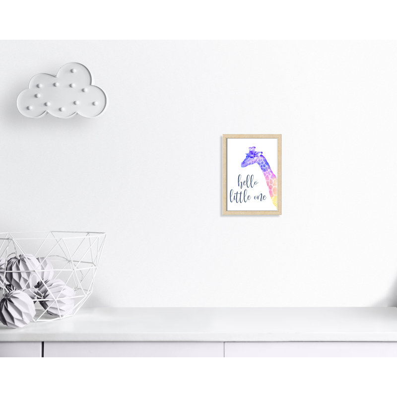 Hello Little One, art encadré, H 15 po x l 11 po x P 1,19 po, Encadrement beige