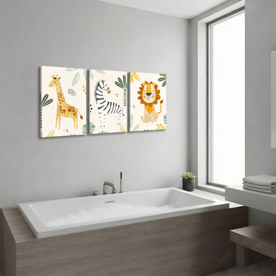 Ensemble d'art mural safari Jungle 3-en-1, l 16 x L 12, pour chambre de bébé chambre d'enfant