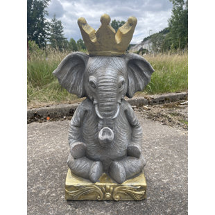 Elephant No Additional Durability Fiberstone Garden Statue