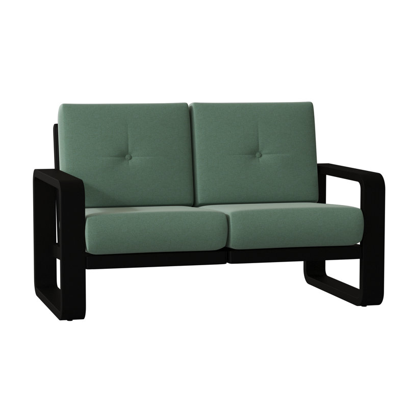 Vale Outdoor 2 - Seat Loveseat, Canvas Bird's Eye Sunbrella® Canvas, Textured Black