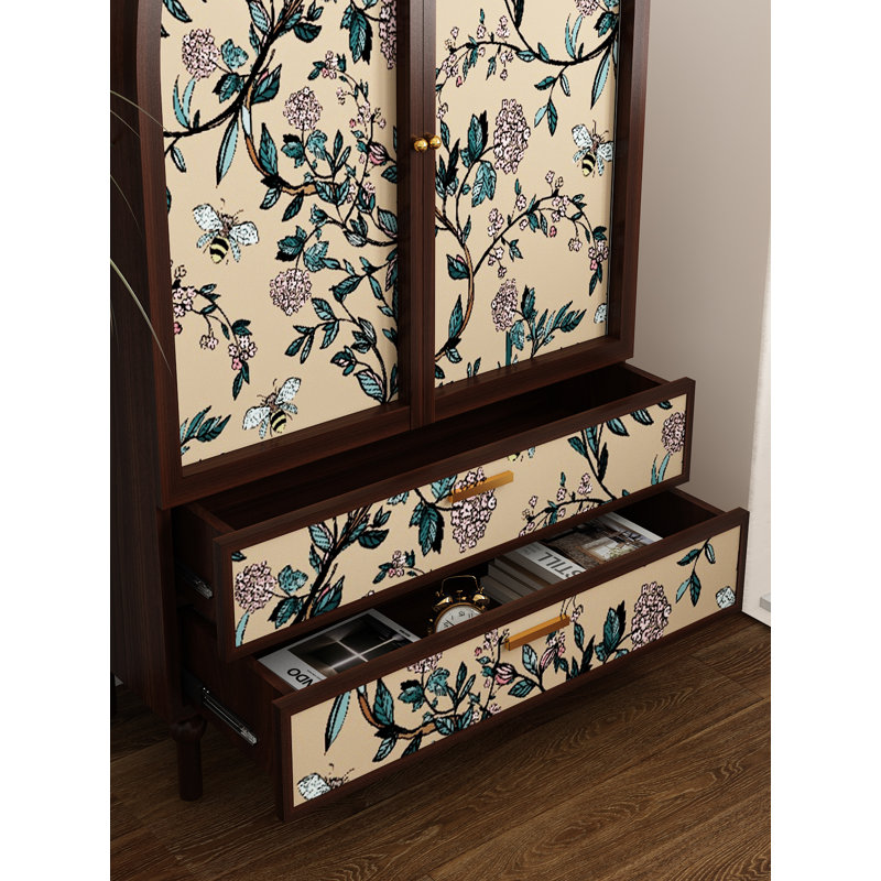 Garde-robe de luxe rétro à lumière française, Noyer
