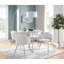 Chaise en métal argenté et similicuir blanc