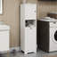 Armoire de trieuse à linge blanche - une porte, compartiment, E1, finition peinte, capacité de charge de 60 lb, économie d'espace, installation facile avec surface de peinture stable, porteuse, à assembler rapidement et facilement