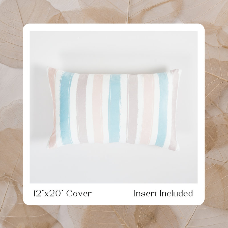 Hand Drawn Pink Smoke Throw Pillow Lumbar 12"