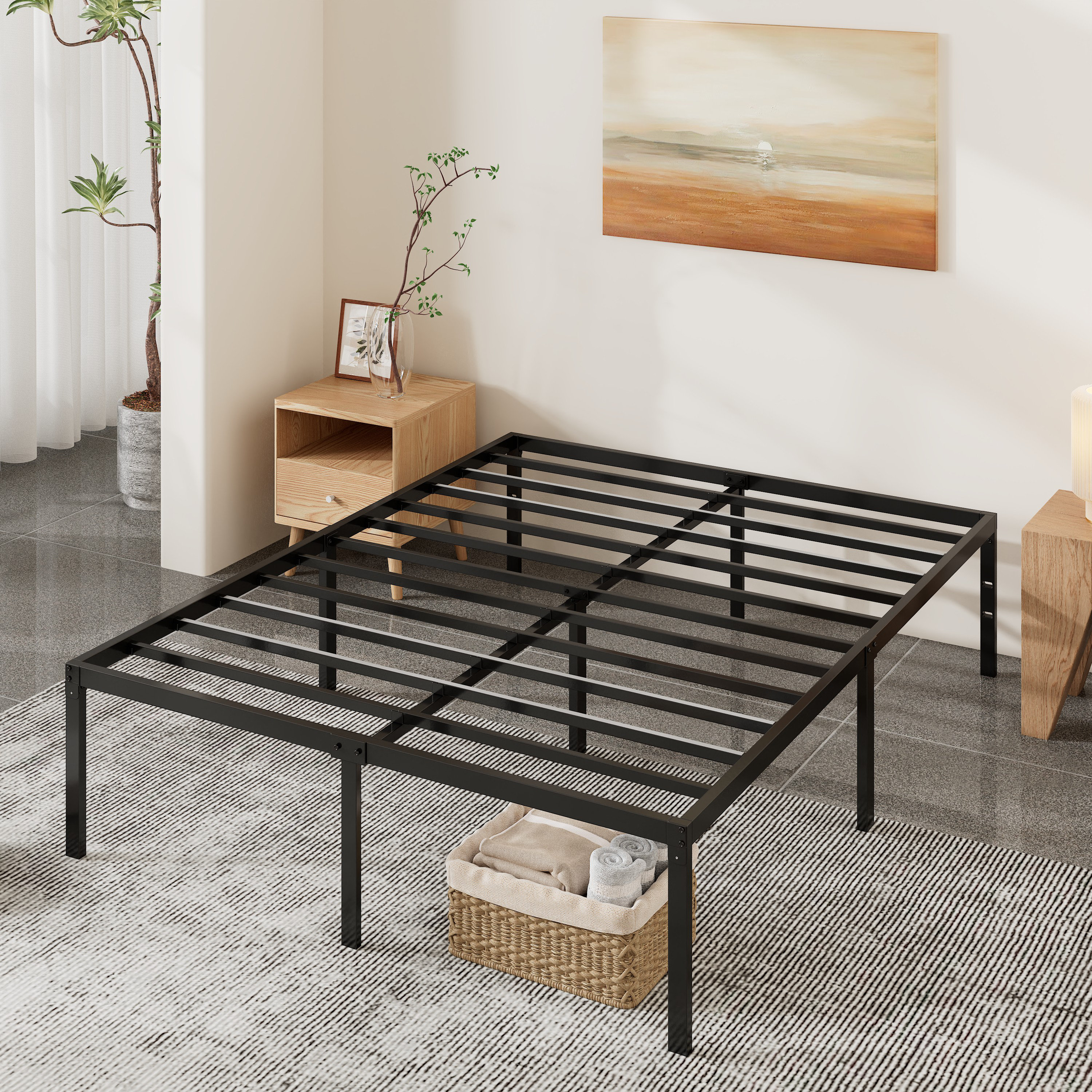 Willa Arlo™ Interiors Osburn 16.5" Sturdy Metal Bed Frame & Reviews