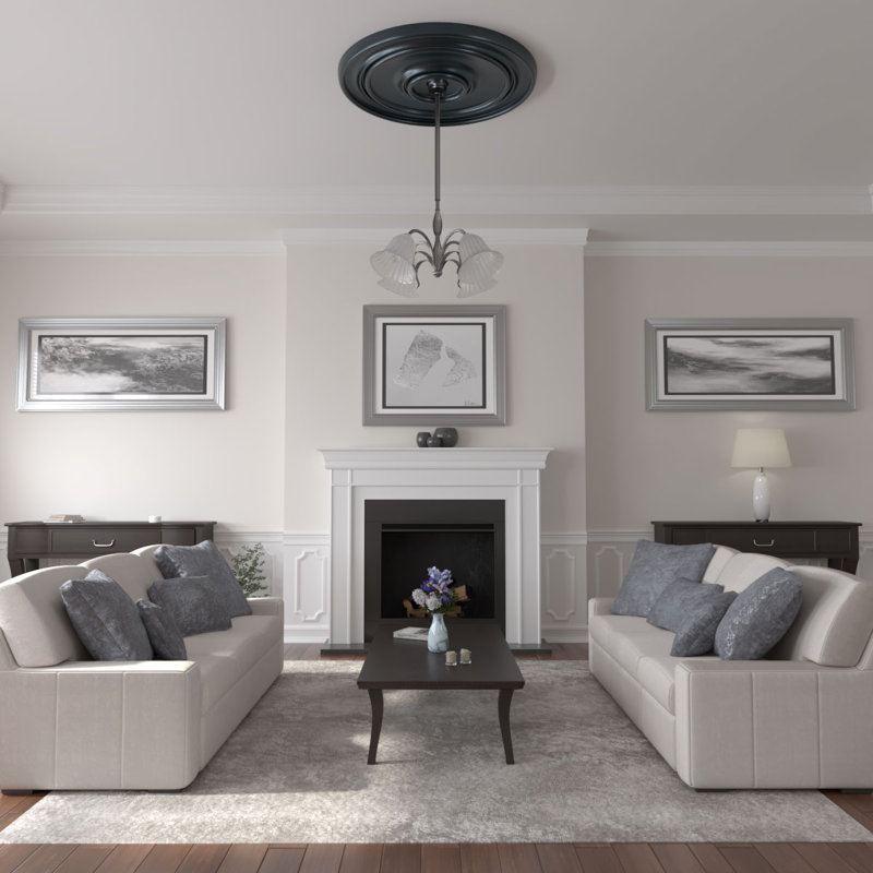 54 po x 54 po x P 4 7/8 po grand médaillon de plafond classique (convient aux auvents jusqu'à 13 1/2 po), Belladone