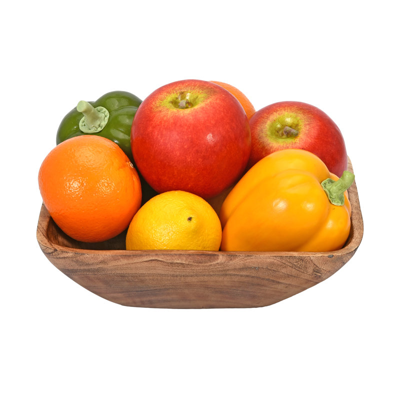 Plat de service ou bol à fruits fonctionnel en bois de manguier