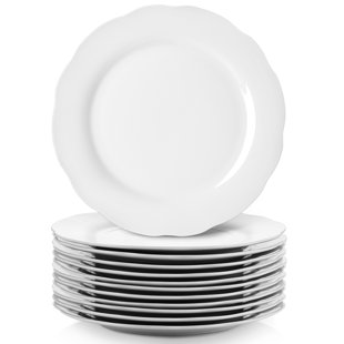 Northeast Home Goods Blue and White Swirl Polypropylene Dinnerware (Set of  4 Dinner Plates) 