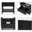 Meuble-lavabo de 24 po au design rétro avec lavabo en céramique standard, noir, 2 tiroirs et tablette ouverte, disposition de plomberie personnalisée, facile à nettoyer-130830792-130830797