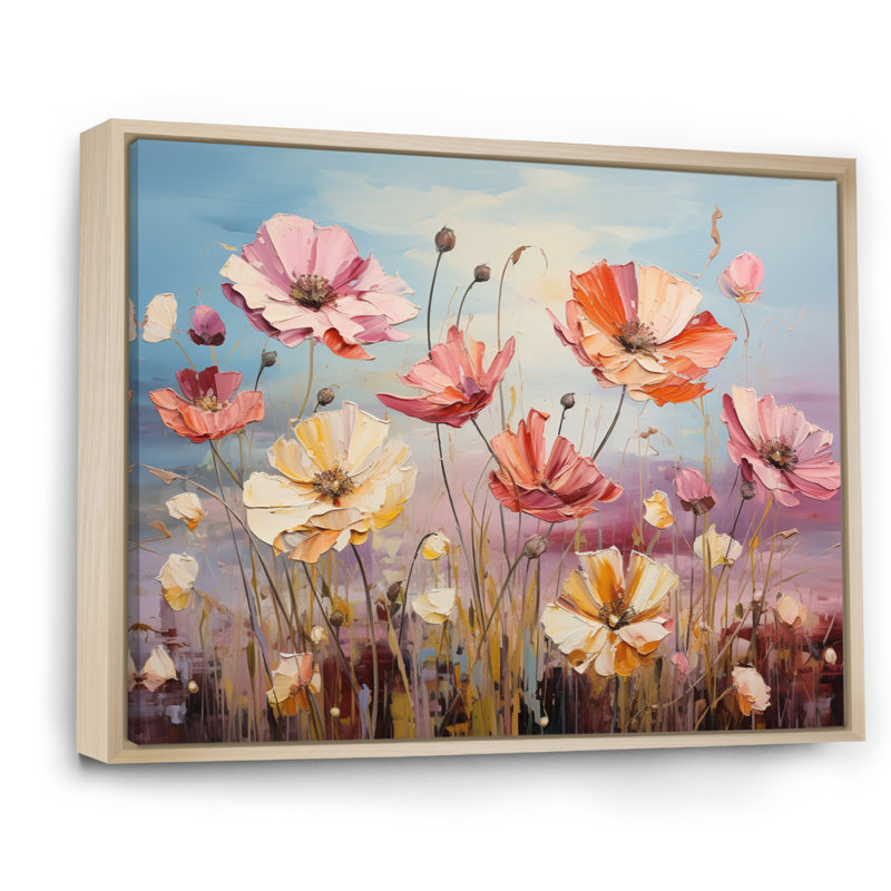 Wildflowers Dancing Petals, reproduction d'art sur toile, H 12 po x l 20 po x P 1 po, Cadre naturel flottant