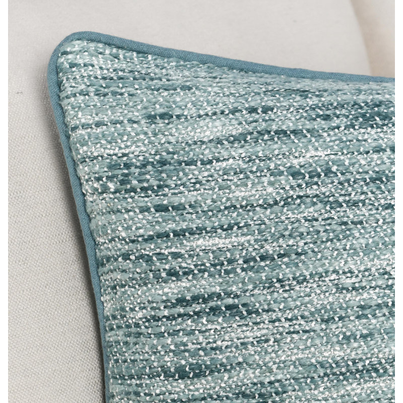 Chambray Blue Rectangular Cotton Blend Throw Pillow