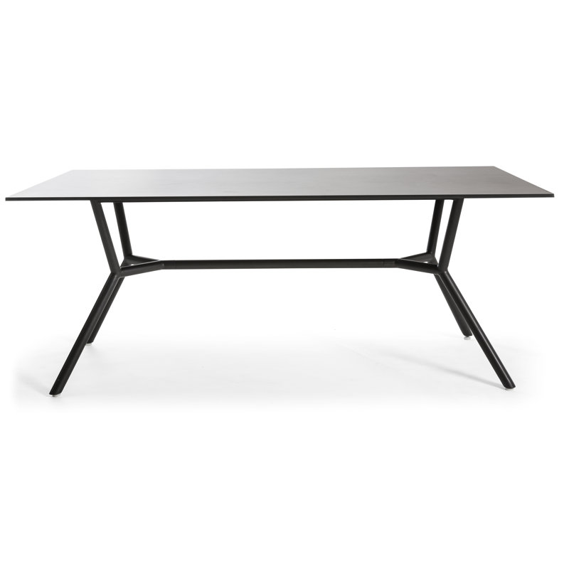 Reef Rectangular 29.5" Dining Table, Black HPL, Anthracite, 29.13" H x 70.88" W x 39.38" D