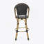 Tabourets de bar 4 pieds en aluminium noir avec repose-pieds