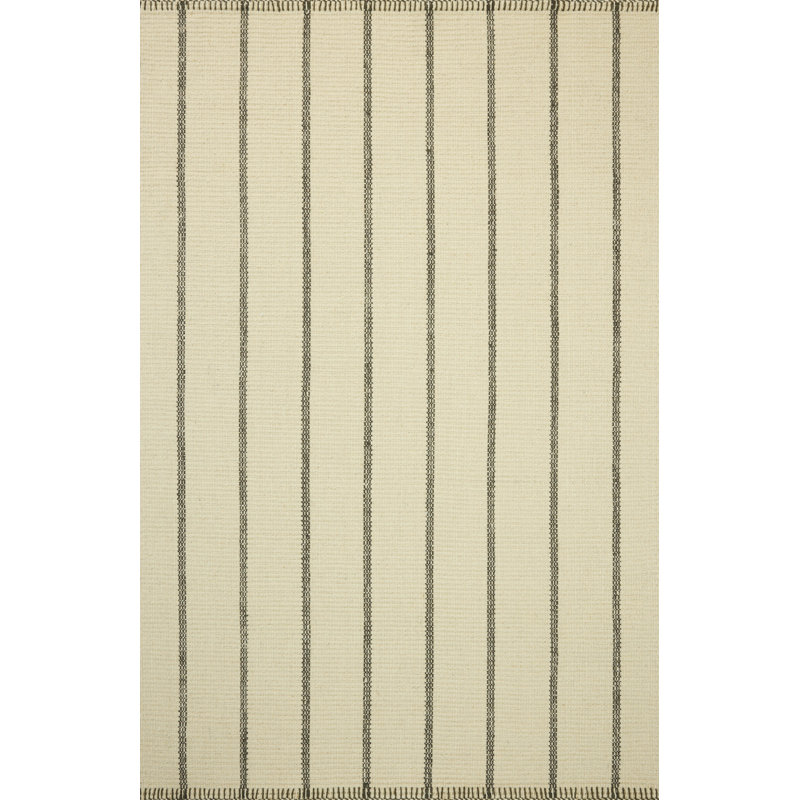 Amber Lewis x Loloi Harlan Ivory / Charcoal Area Rug, Rectangle 4' x 6'