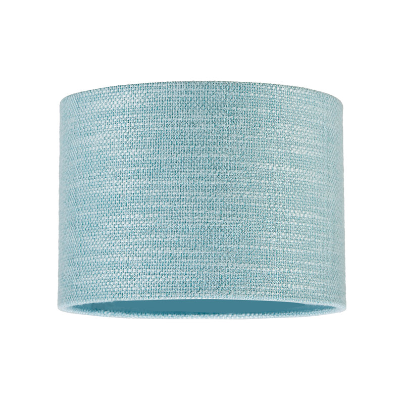 18cm H Linen Drum Lamp Shade ( No Direct Attachment Method ) in Blue