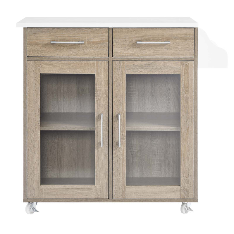 Modway Cuisine Kitchen Cart, Oak
