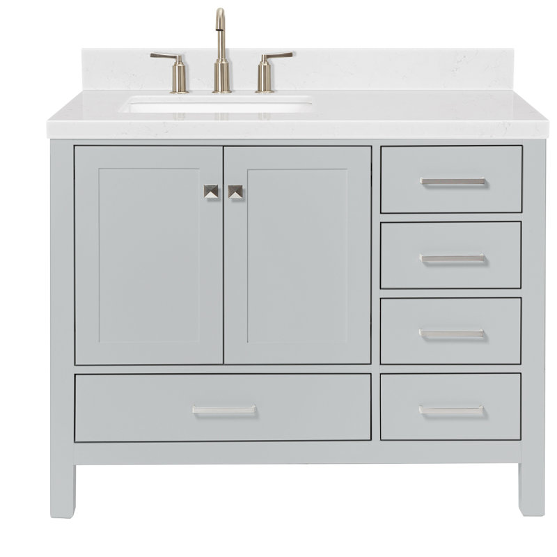 Meuble-lavabo simple 42,25 po avec plateau , Gris