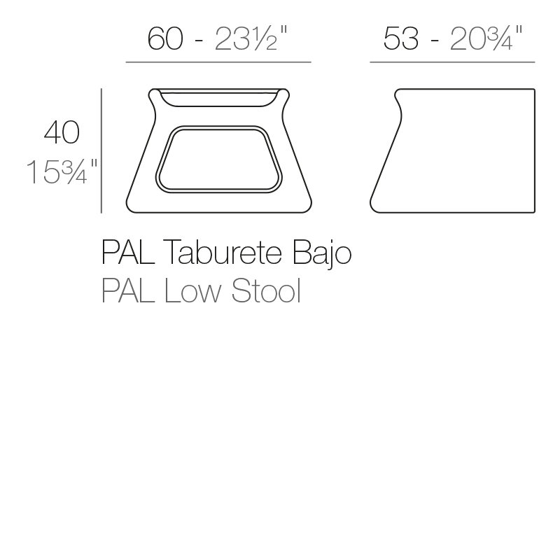 Pal Plastic Coffee Table, Steel