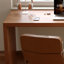 Bureau rectangulaire en bois massif noyer clair-1715650158